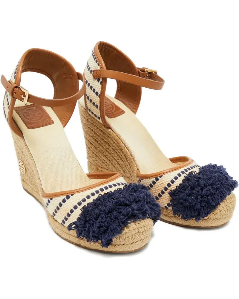 Tory Burch Wedge-Espadrilles aus Canvas - Nude Nude