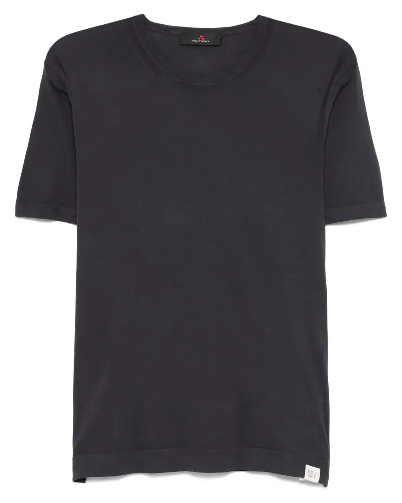 Peuterey Fein gestricktes T-Shirt - Blau Blau