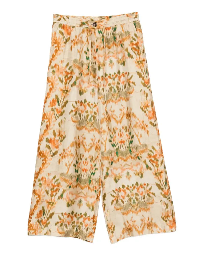 Pierre-Louis Mascia ikat-print drawstring-fastening palazzo pants - Nude Nude