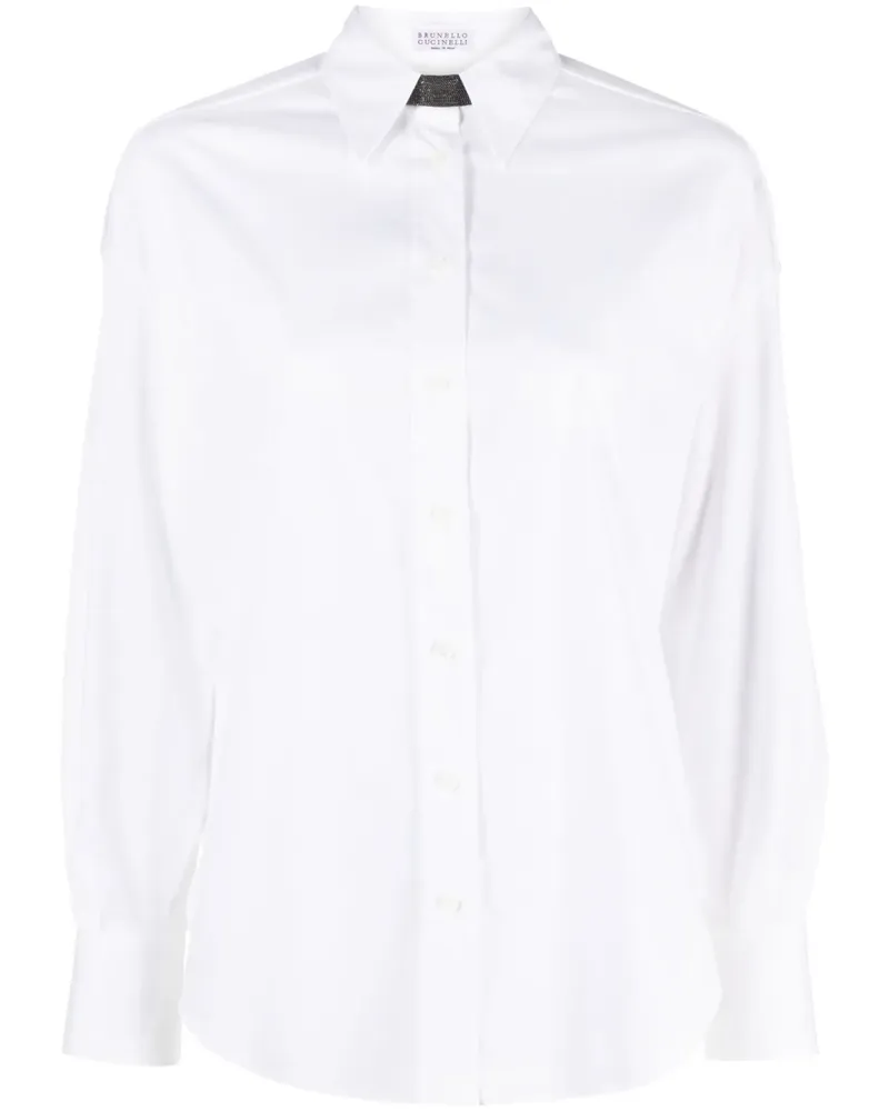Brunello Cucinelli Verziertes Hemd - Weiß Weiß