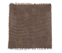 Ausgefranster Schal mit Vichy-Karo - Schwarz