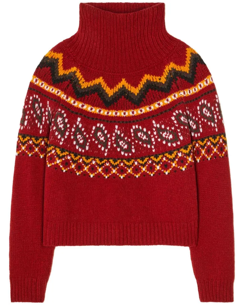 Alanui Antarctic Circle Rollkragenpullover Rot