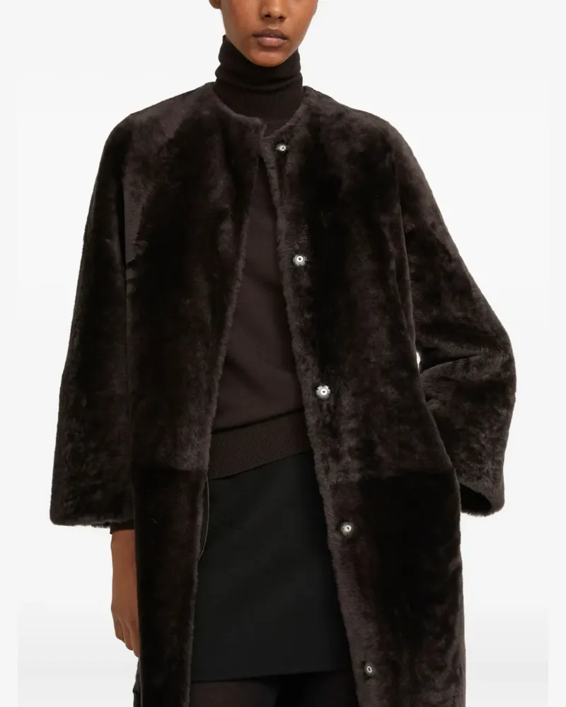 Yves Salomon Drapierter Mantel aus Shearling - Braun Braun