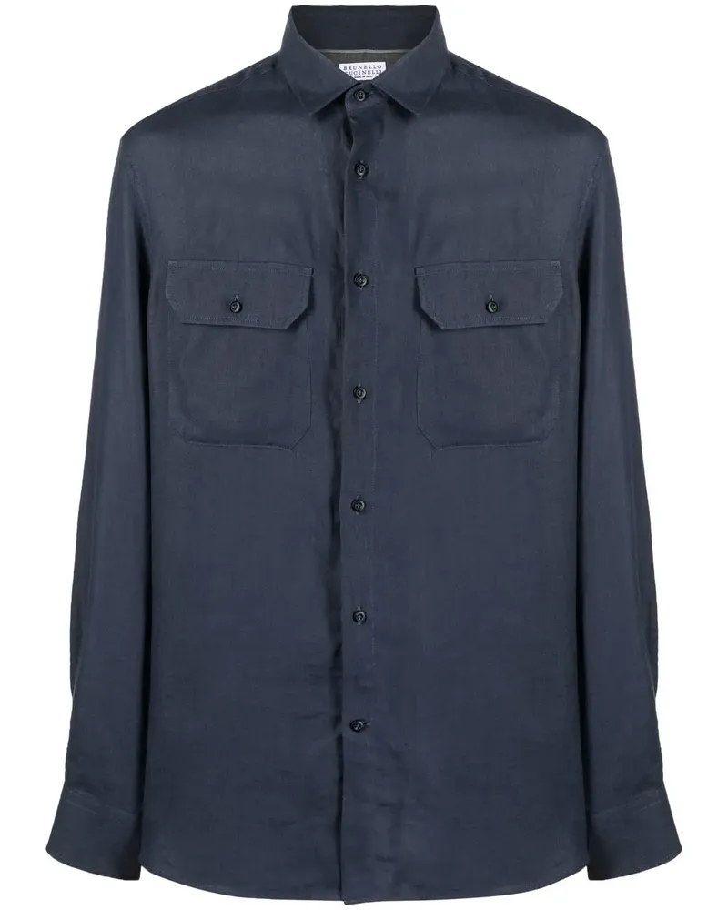 Brunello Cucinelli Klassisches Hemd - Blau Blau