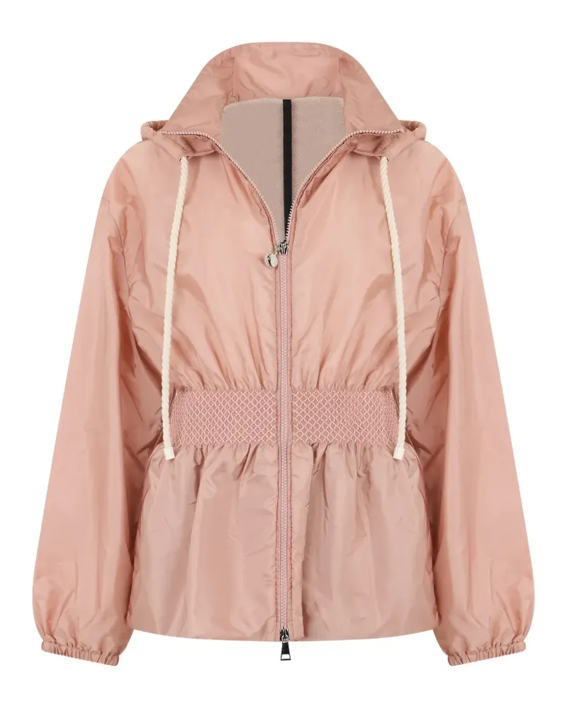 Moncler hooded smocked-waist jacket - Rosa Rosa