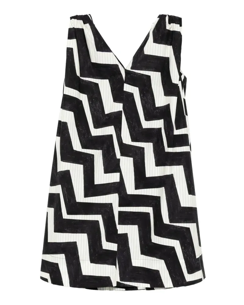 JNBY Kleid in A-Linie mit Zickzack-Print - Schwarz Schwarz
