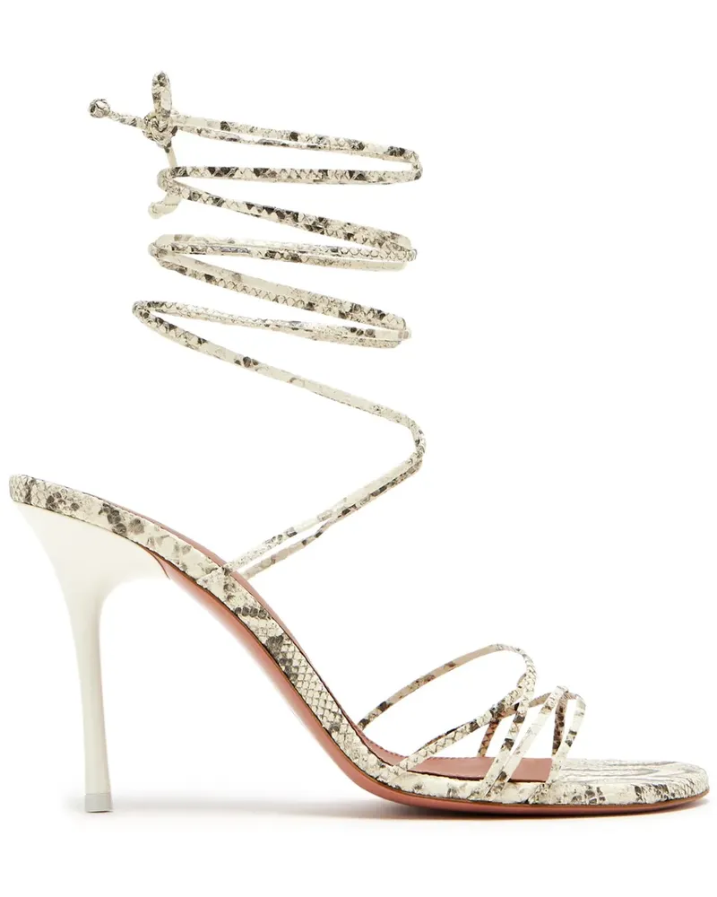Amina Muaddi Lori Sandalen 95mm - Weiß Weiß