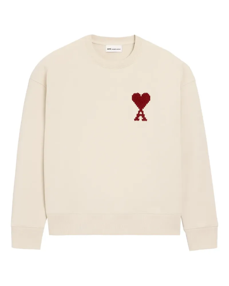 AMI Paris Sweatshirt mit Herzstickerei - Nude Nude