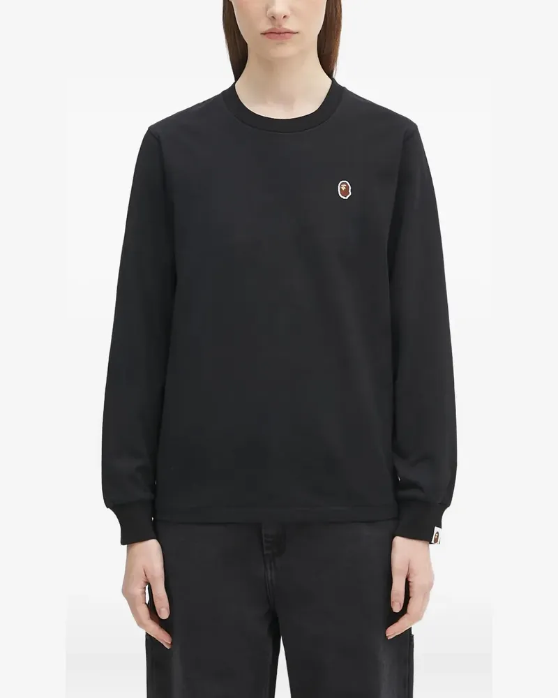 BAPE Sweatshirt mit Logo-Stickerei - Schwarz Schwarz