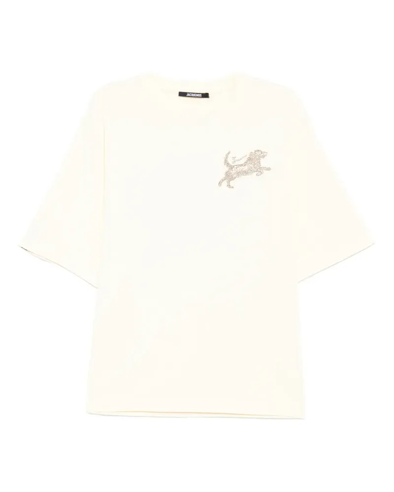 Jacquemus T-Shirt mit Hunde-Print - Nude Nude