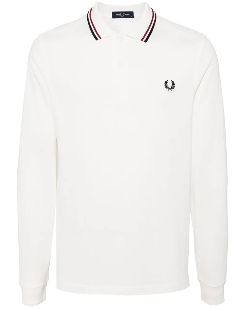 Fred Perry Poloshirt mit Streifendetails - Weiß Weiß