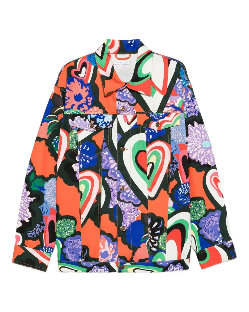 Area Jeansjacke mit grafischem Print - Orange Orange