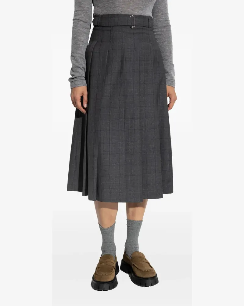 Officine Generale pleated belted skirt - Grau Grau
