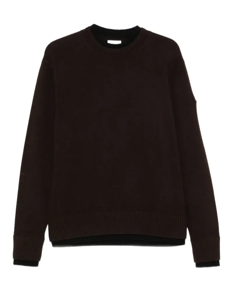 Moncler logo-patch crew neck sweater - Braun Braun