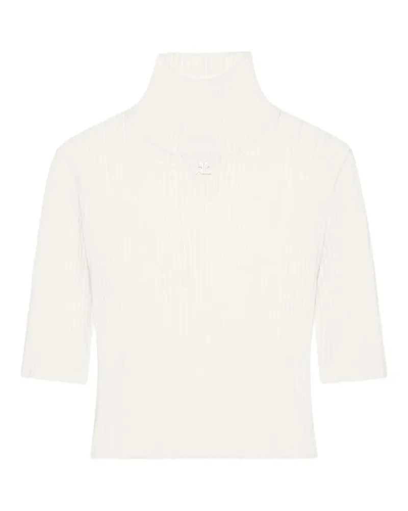 Courrèges Cropped-Pullover mit Logo-Detail - Weiß Weiß