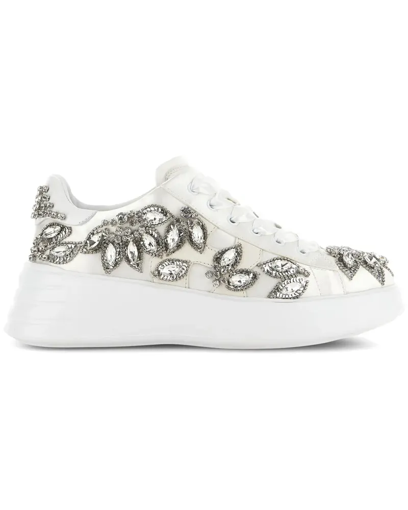 Hogan Rebel Sneakers mit Kristallverzierung - Weiß Weiß