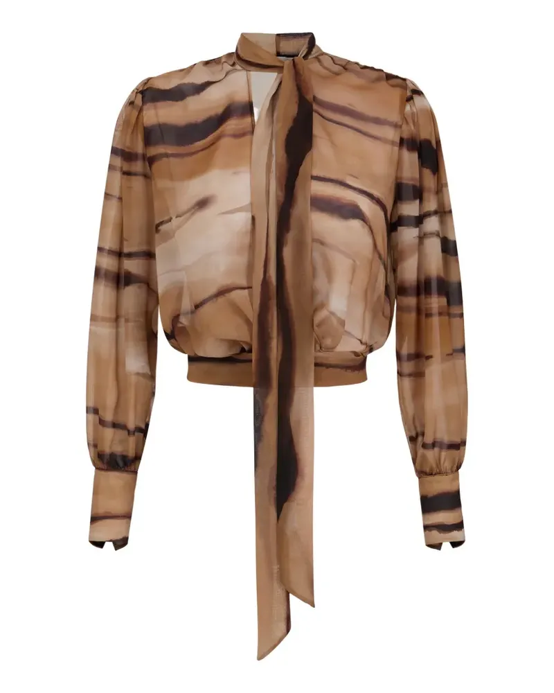 Elisabetta Franchi Hemd mit Schleifenkragen - Nude Nude