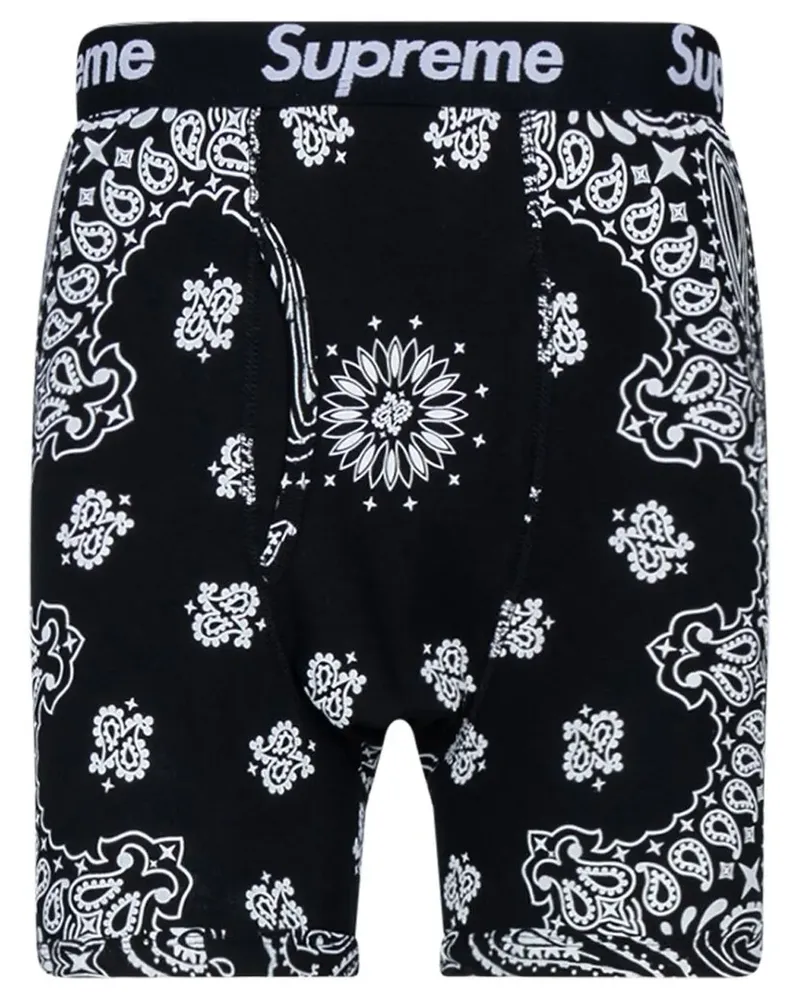 Supreme Being x Hanes Set aus zwei Slips mit Bandana-Print - Schwarz Schwarz