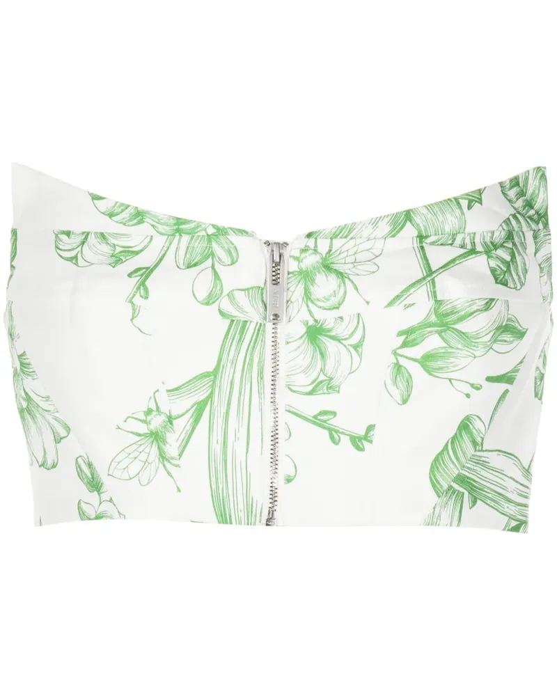 LEO LIN Top mit Blumen-Print - Weiß Weiß