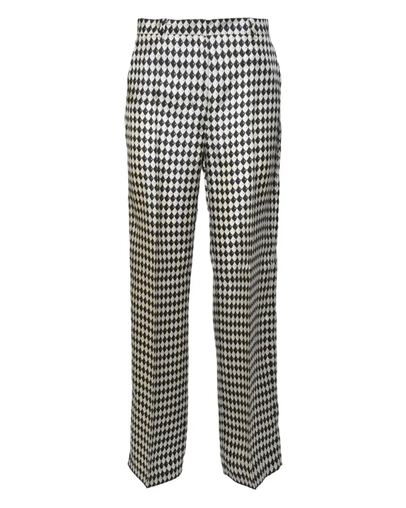 Max Mara Hose mit Rautenmuster - Schwarz Schwarz
