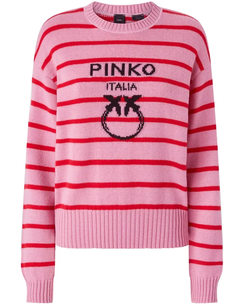 Pinko Pullover mit Love Birds-Intarsie - Rosa Rosa