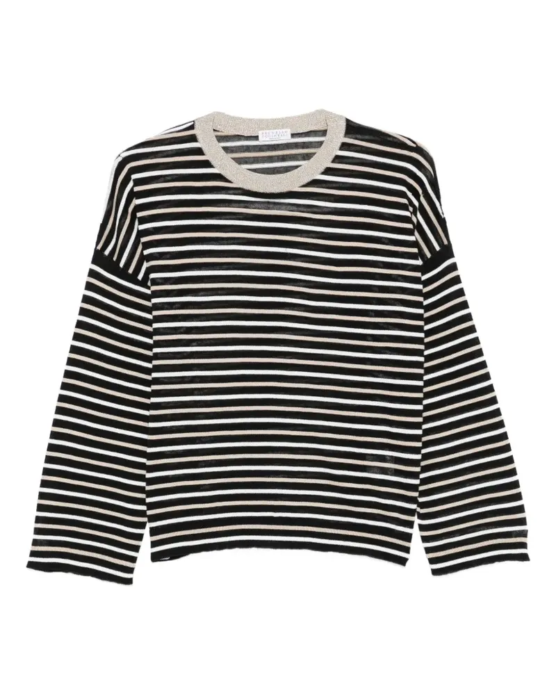 Brunello Cucinelli striped crew-neck top - Schwarz Schwarz