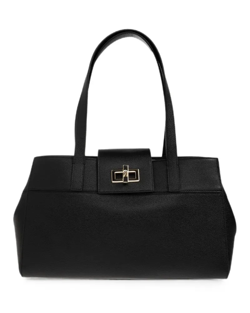 Furla large Amelia leather shoulder bag - Schwarz Schwarz