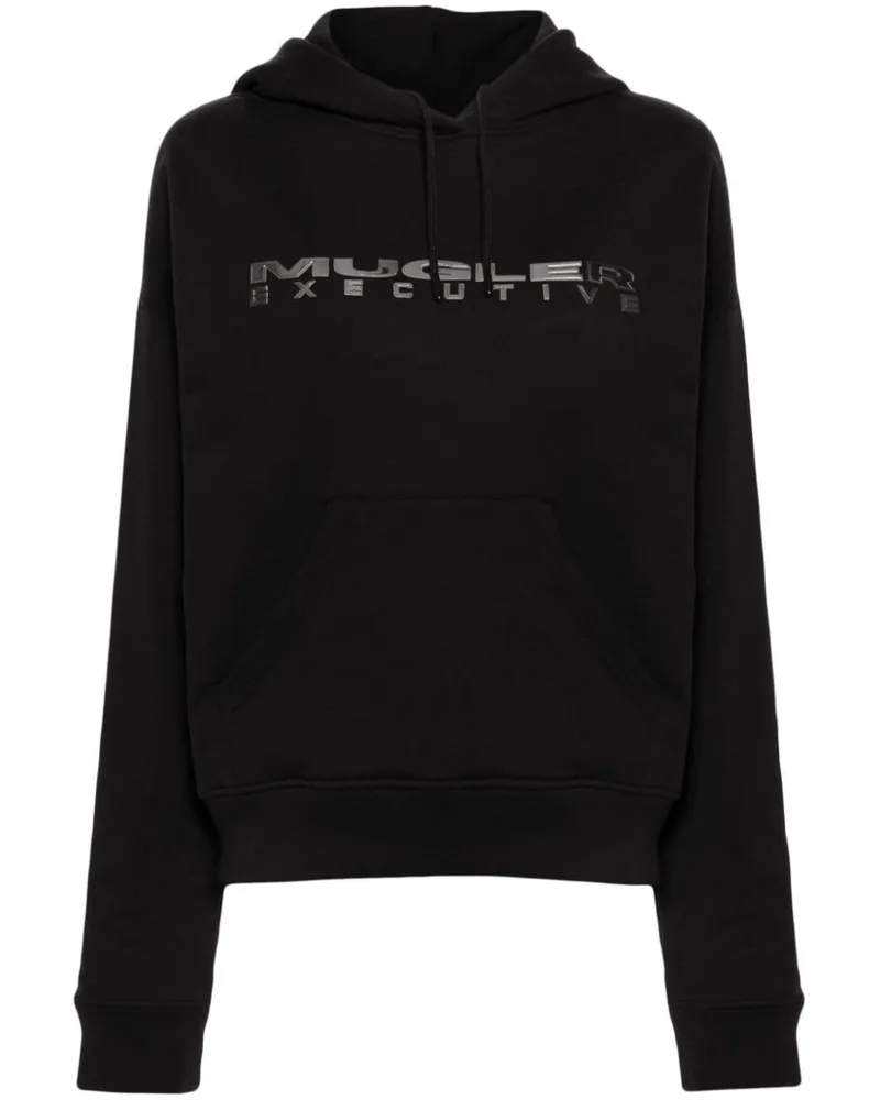 Thierry Mugler Hoodie mit Logo - Schwarz Schwarz
