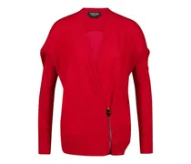 Gewickelter Cardigan mit Reißverschluss - Rot