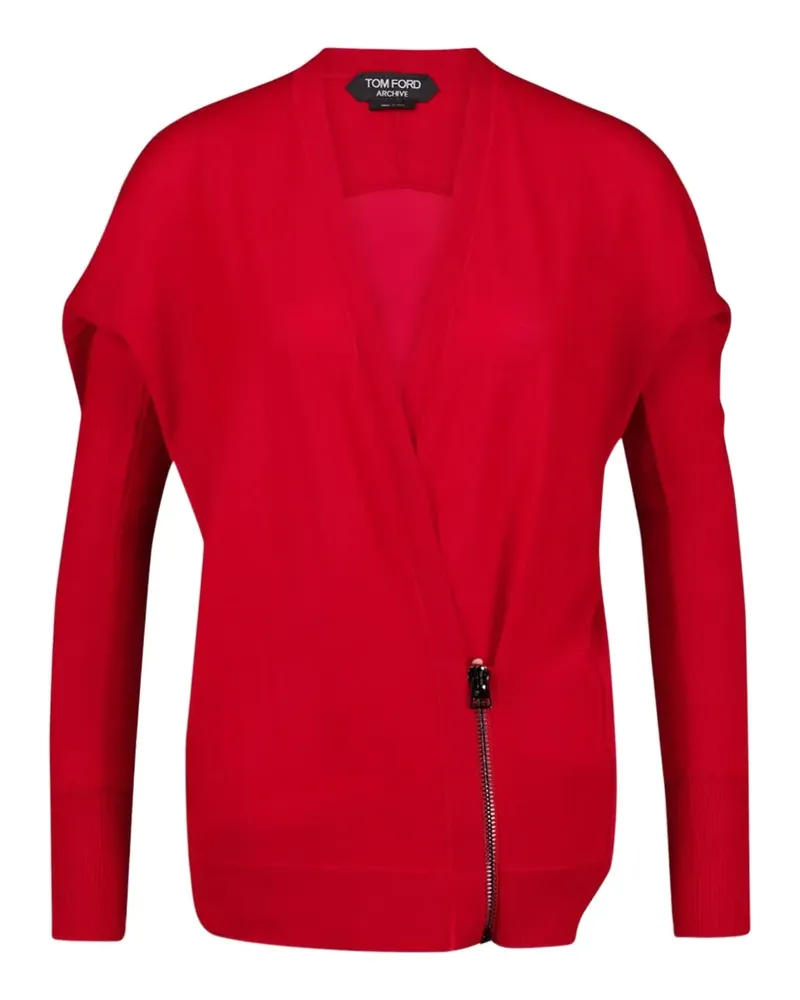 Tom Ford Gewickelter Cardigan mit Reißverschluss - Rot Rot