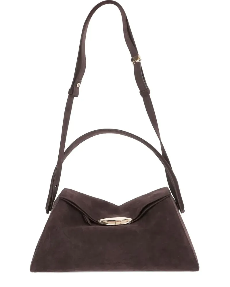 Benedetta Bruzziches Schultertasche aus Wildleder - Braun Braun