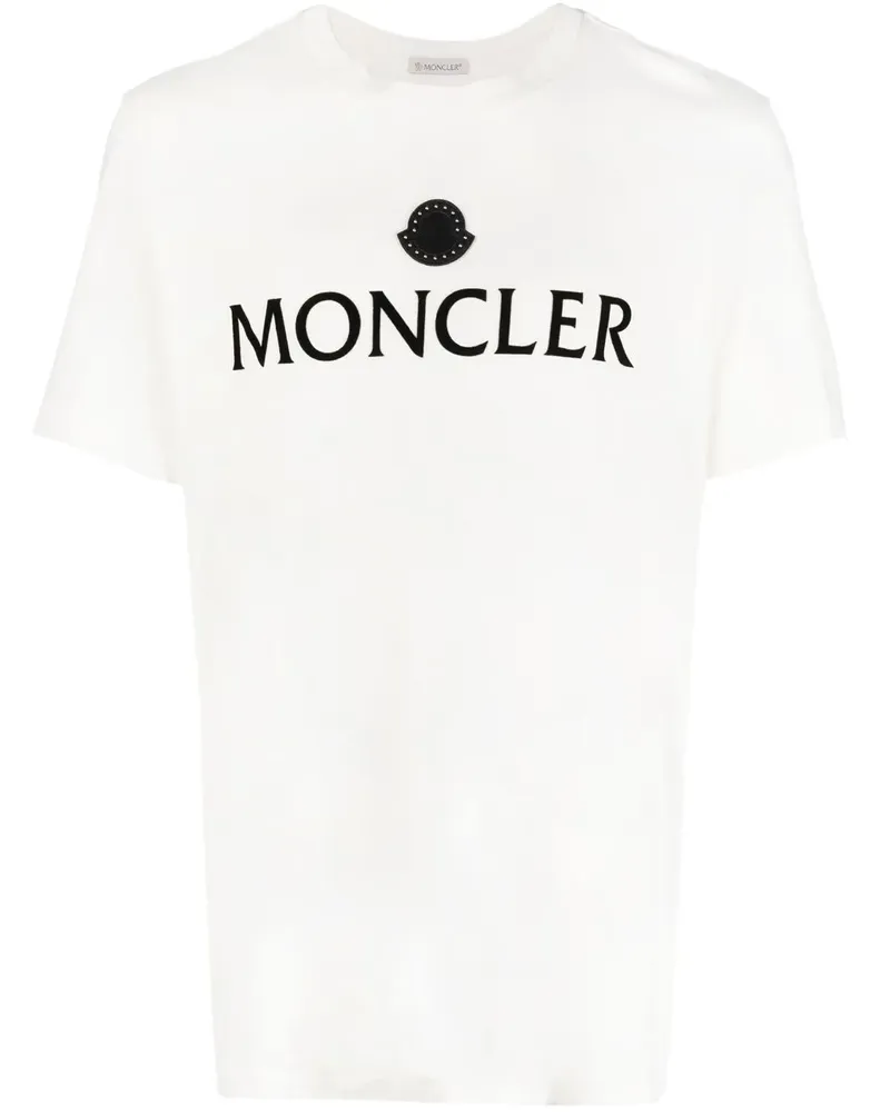 Moncler T-Shirt mit Logo-Print - Weiß Weiß