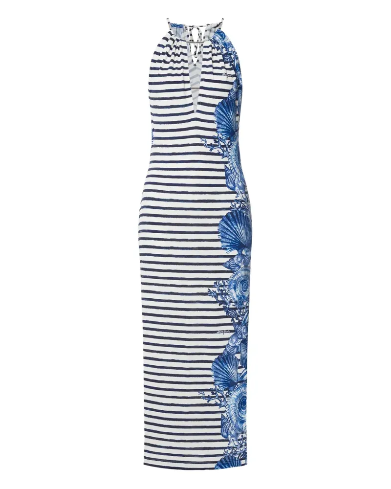 Alberta Ferretti Gestreiftes Kleid - Schwarz Schwarz