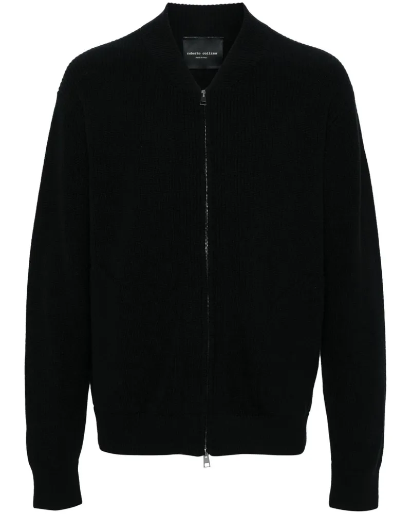 Roberto Collina Gerippter Cardigan - Schwarz Schwarz