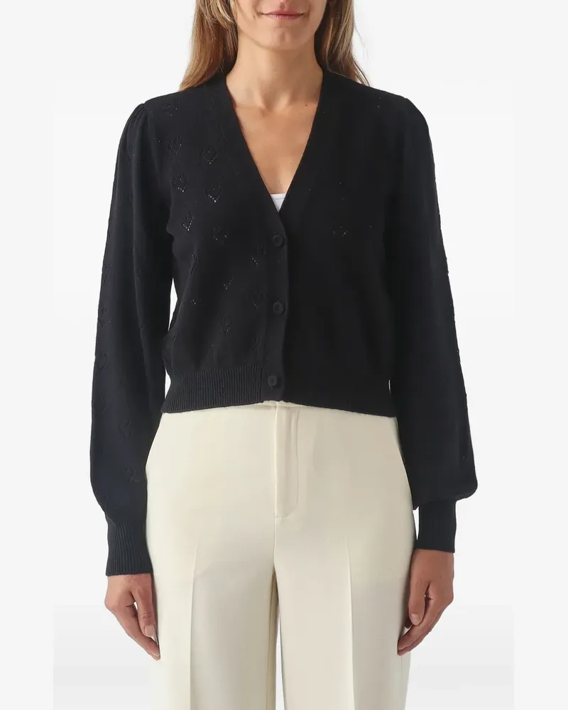 Twin-Set Cardigan mit Herzmuster - Schwarz Schwarz