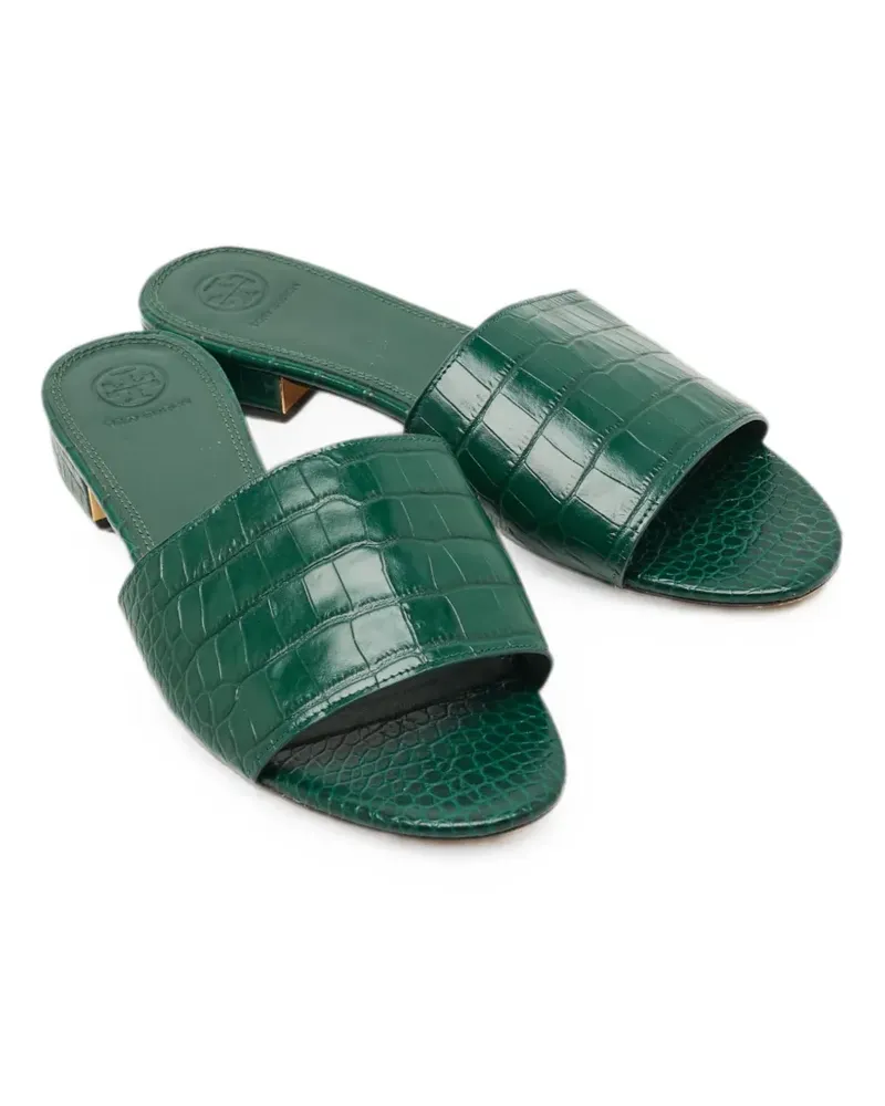 Tory Burch croc-embossed Flat slides - Grün Grün