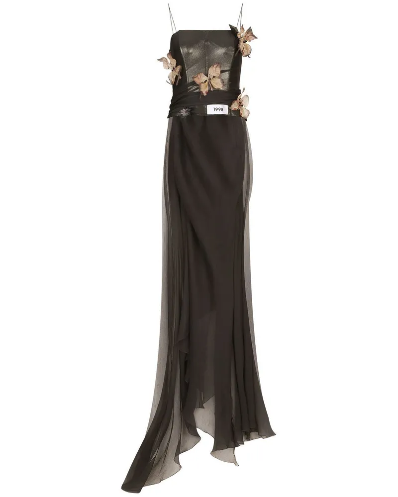 Dolce & Gabbana KIM DOLCE&GABBANA Maxikleid mit Schmetterling-Print - Grau Grau