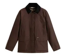 Jacke mit Samtkragen - Braun