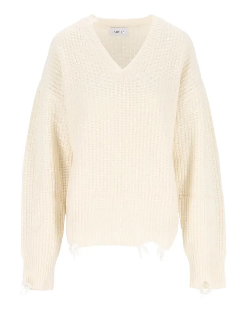 Amish V-neck distressed jumper - Nude Nude