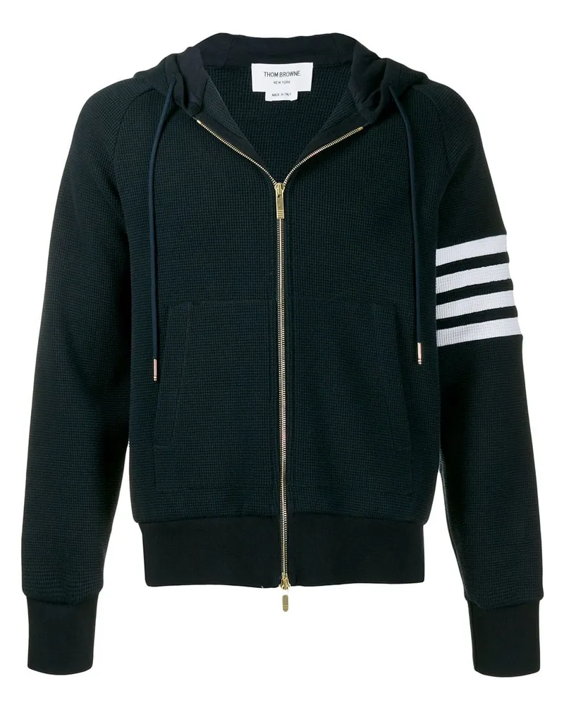 Thom Browne 4-Bar Stripe Zip-Up Hoodie Blau