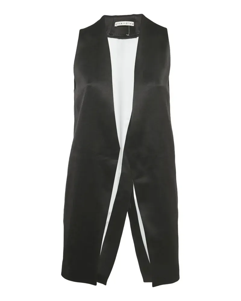 Alice + Olivia satin open-front vest - Schwarz Schwarz
