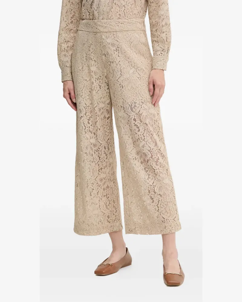 DKNY lace-detail trousers - Nude Nude