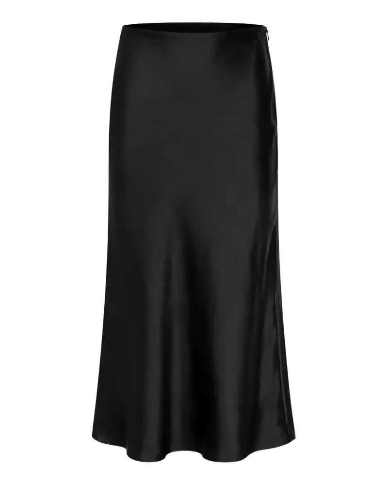 L'Agence Perin satin-finish silk midi skirt - Schwarz Schwarz
