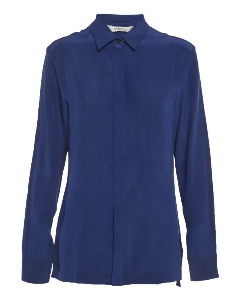 SPORTMAX long-sleeve silk shirt - Blau Blau