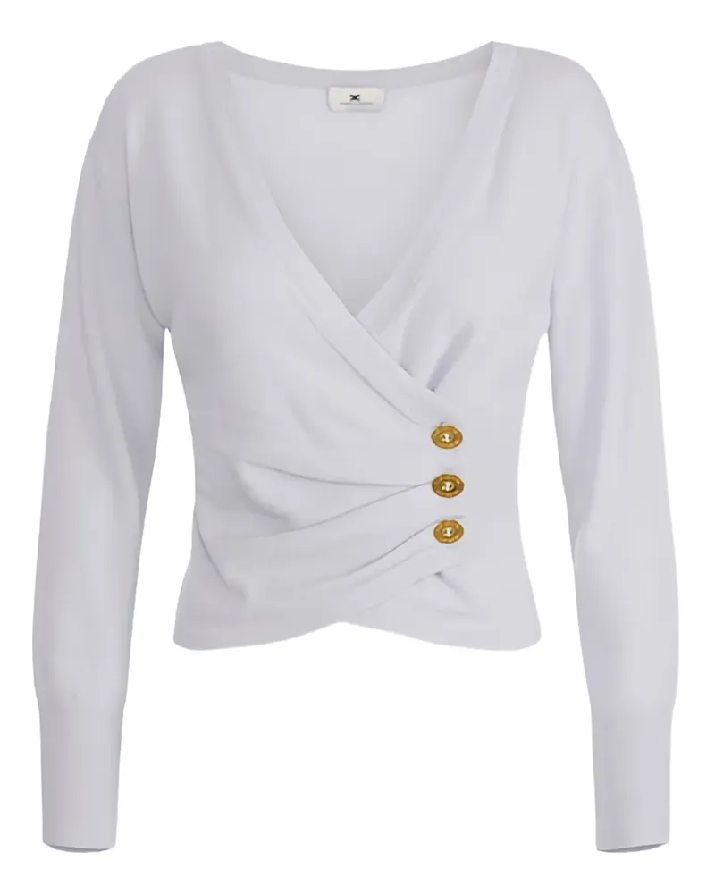 Elisabetta Franchi Oberteil mit Knöpfen - Weiß Weiß