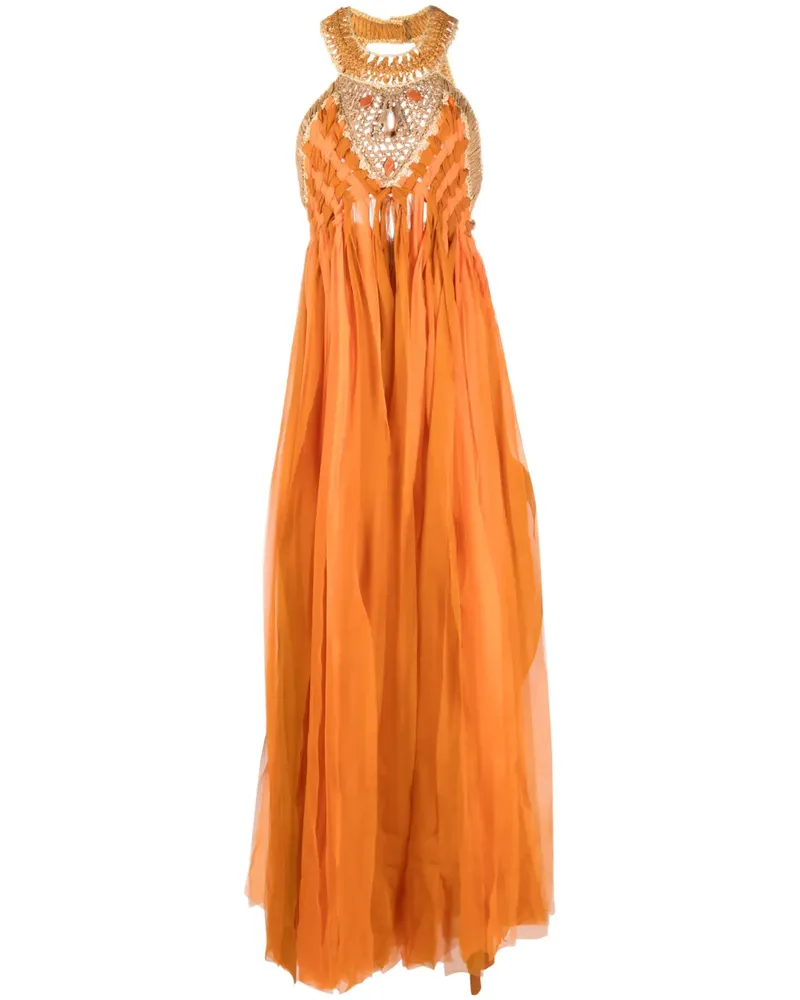 Alberta Ferretti Hemdkleid mit Einsatz - Orange Orange