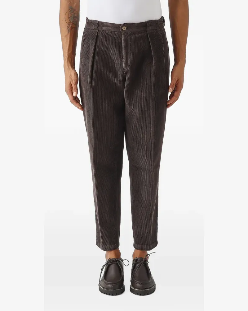 Briglia 1949 Portobello pleated corduroy trousers - Braun Braun