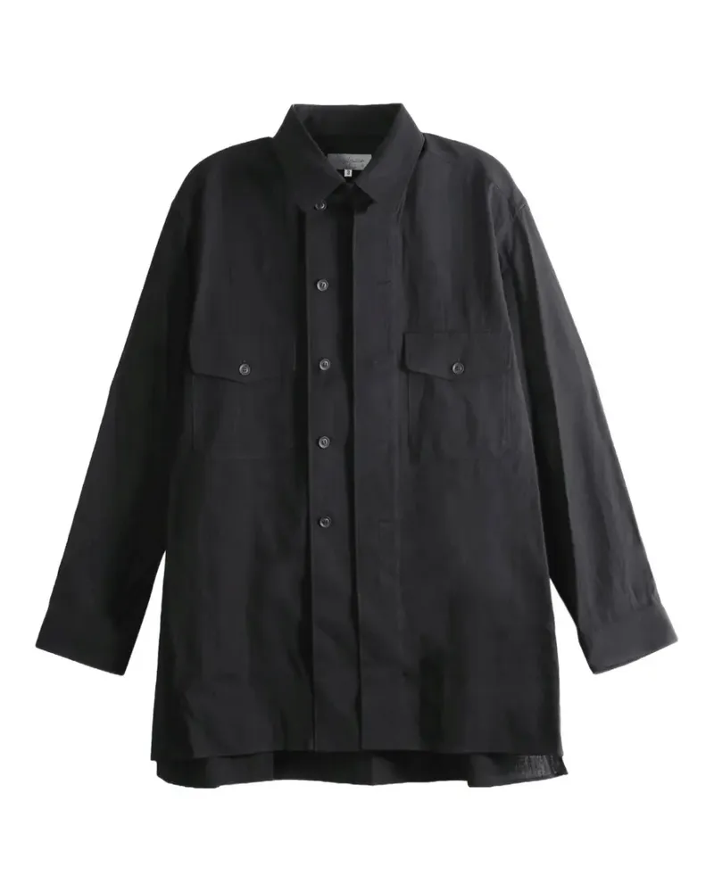 Yohji Yamamoto Hemd mit Brusttasche - Schwarz Schwarz