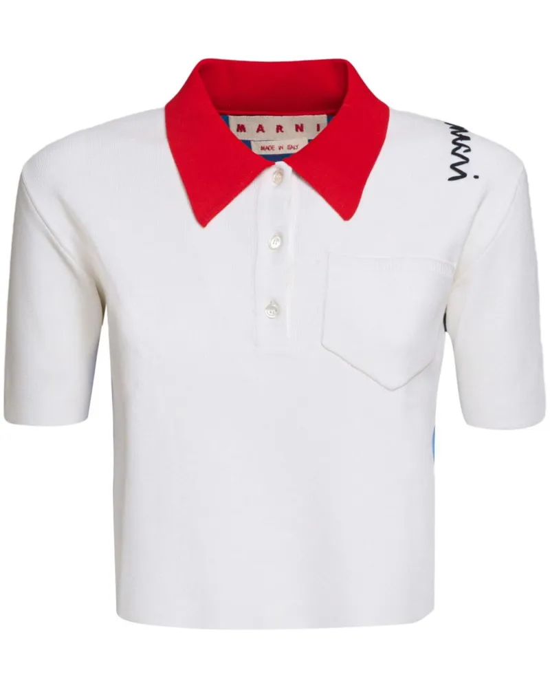 Marni Poloshirt in Colour-Block-Optik - Weiß Weiß