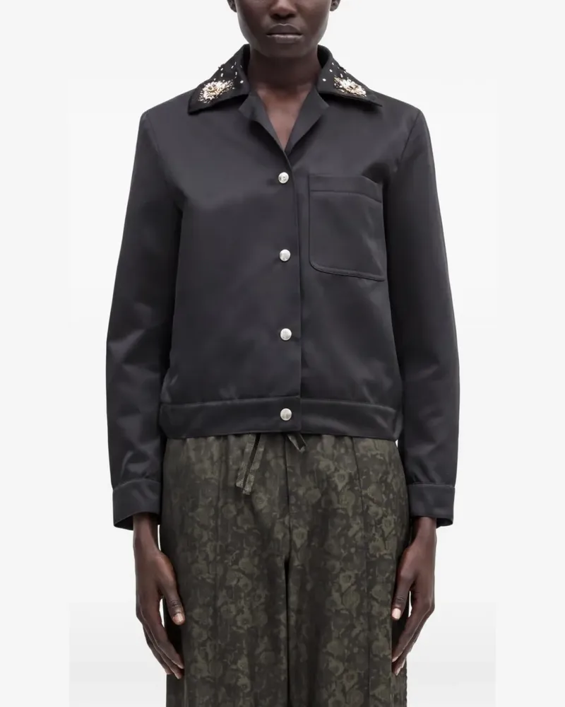 Wales Bonner Jacke mit verziertem Kragen - Schwarz Schwarz